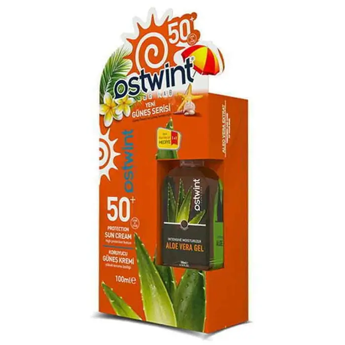 کرم ضد آفتاب ostwint بی رنگ SPF 50 با ژل آلوئه ورا